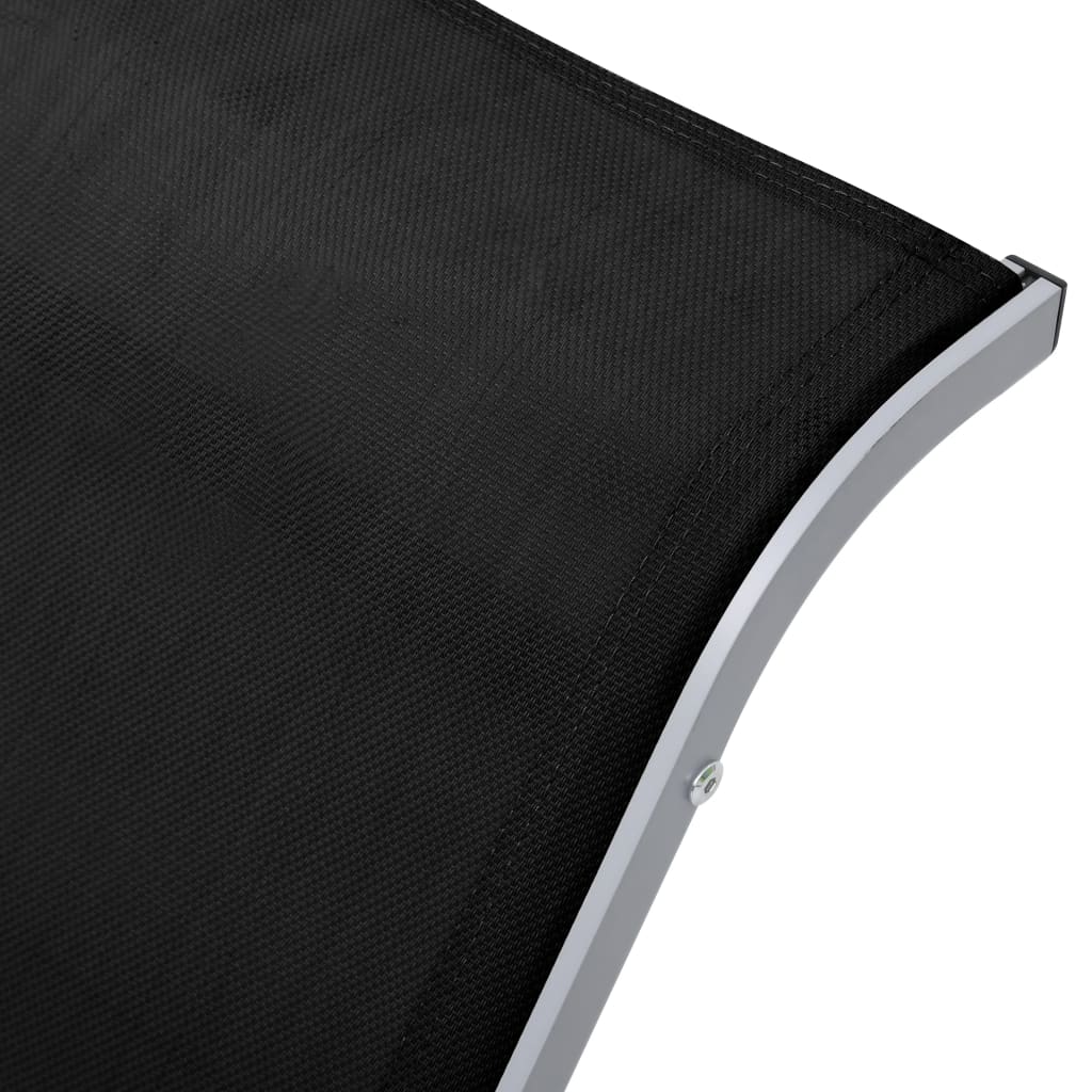 Solseng tekstil og aluminium svart vidaXL