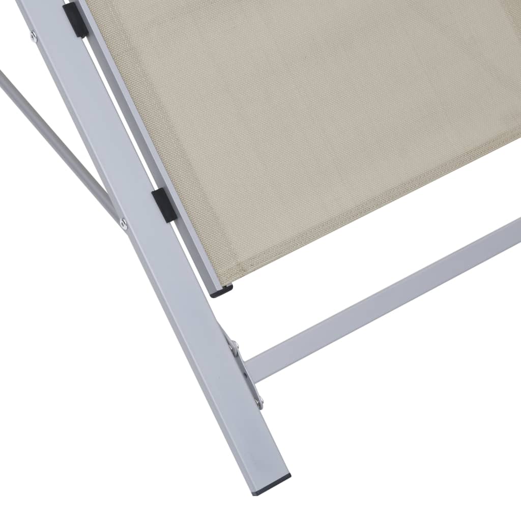 Solseng tekstil og aluminium kremhvit vidaXL