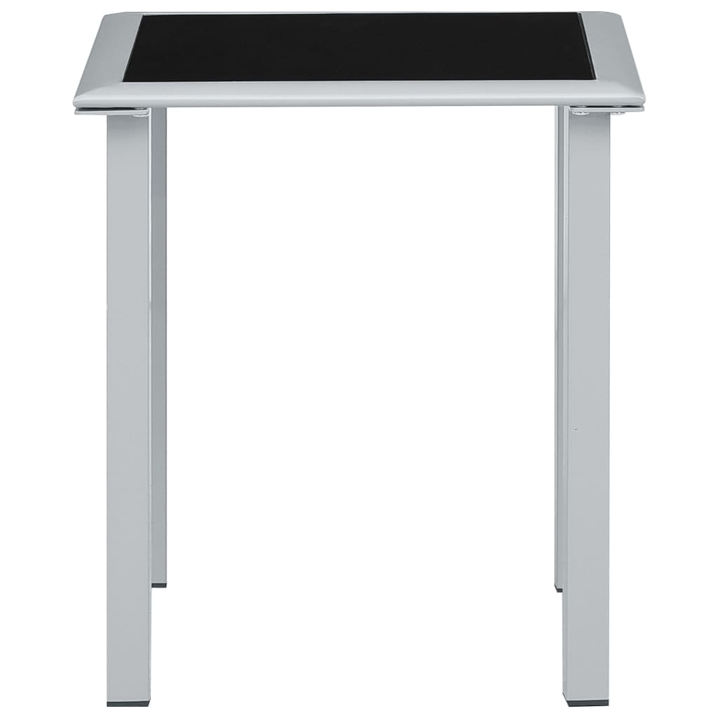 Solsenger 2 stk med bord aluminium gråbrun vidaXL