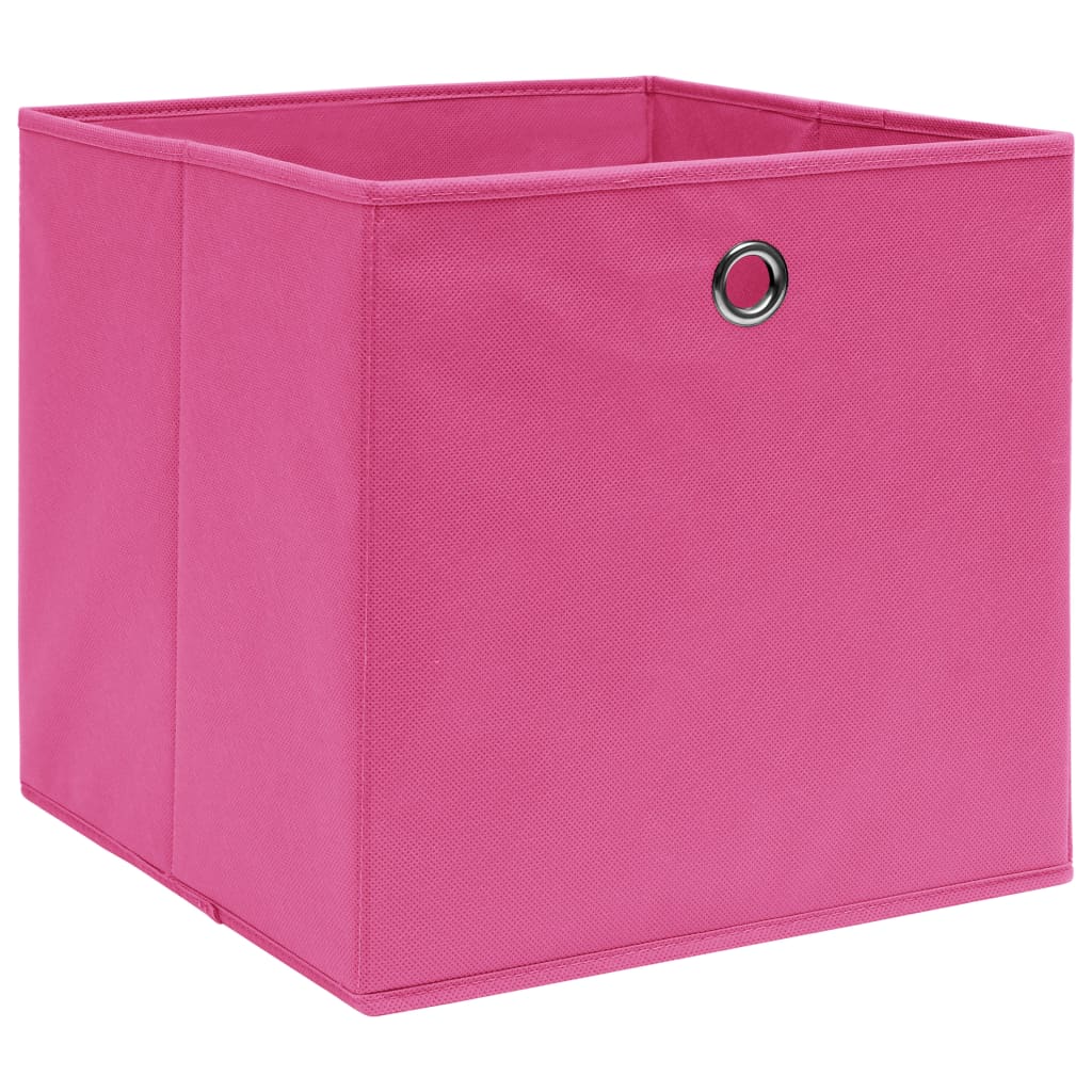 Oppbevaringsbokser 10 stk uvevd stoff 28x28x28 cm rosa vidaXL
