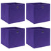 Oppbevaringsbokser 4 stk uvevd stoff 28x28x28 cm lilla