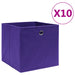 Oppbevaringsbokser 10 stk uvevd stoff 28x28x28 cm lilla