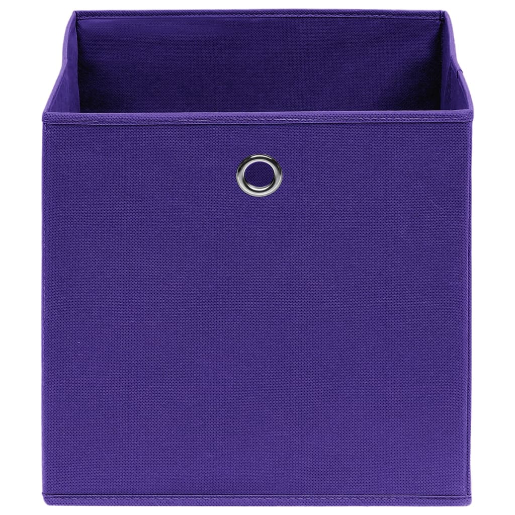 Oppbevaringsbokser 10 stk uvevd stoff 28x28x28 cm lilla