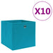 Oppbevaringsbokser 10 stk ikke-vevet stoff 28x28x28 cm babyblå
