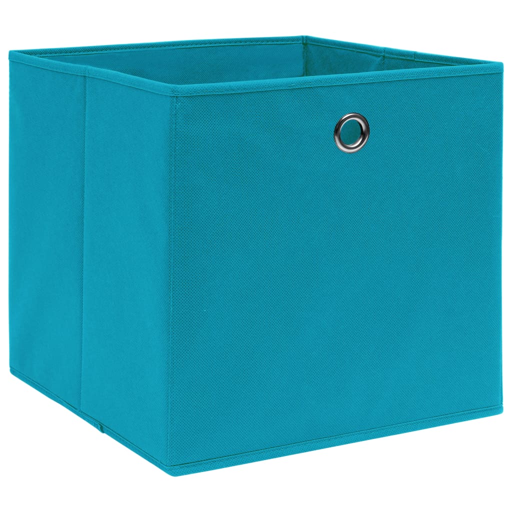 Oppbevaringsbokser 10 stk ikke-vevet stoff 28x28x28 cm babyblå