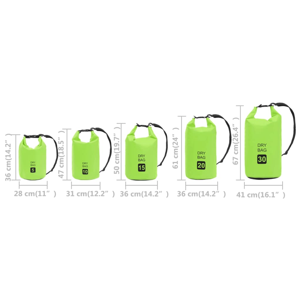 Tørrsekk grønn 30 L PVC