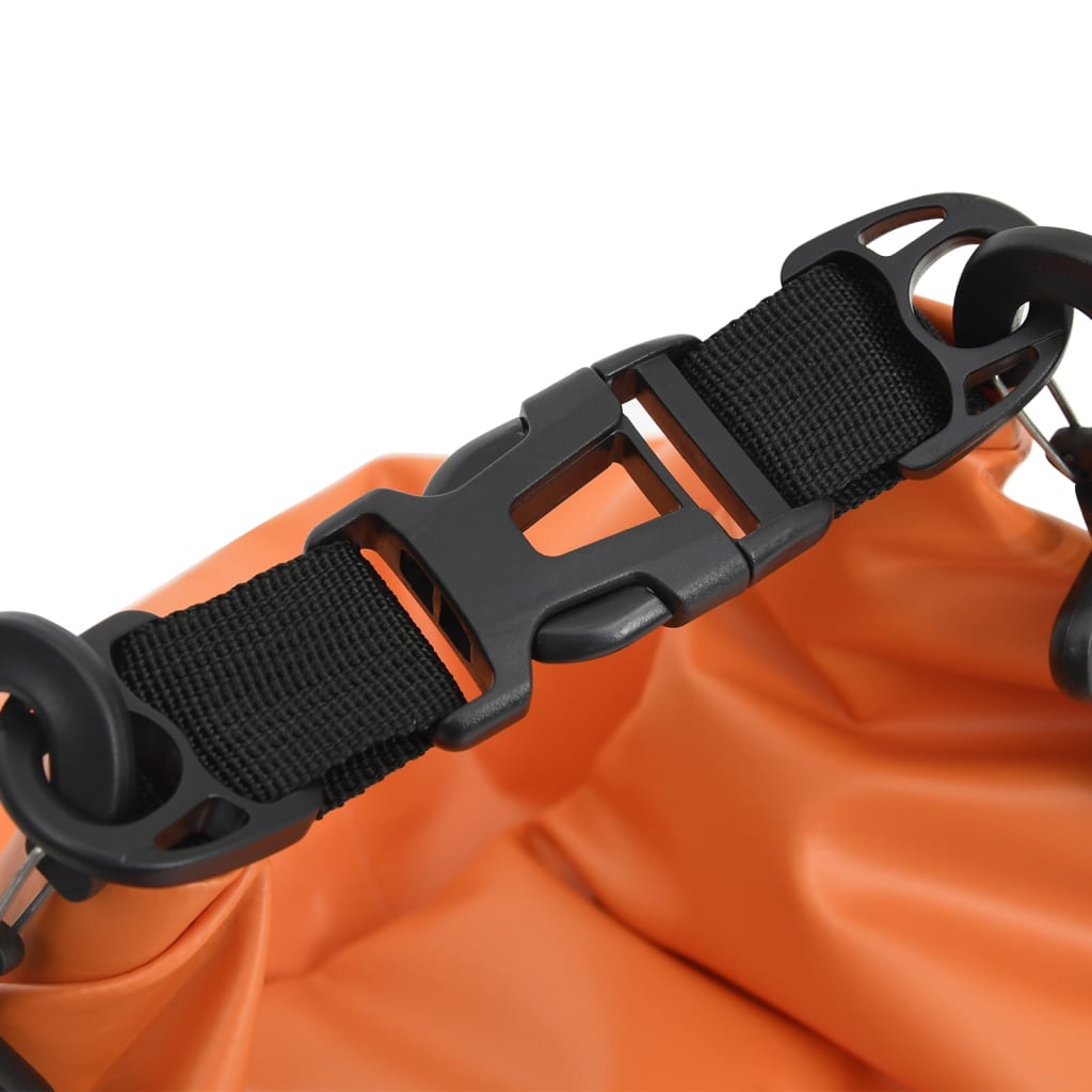 Tørrsekk med glidelås oransje 20 L PVC