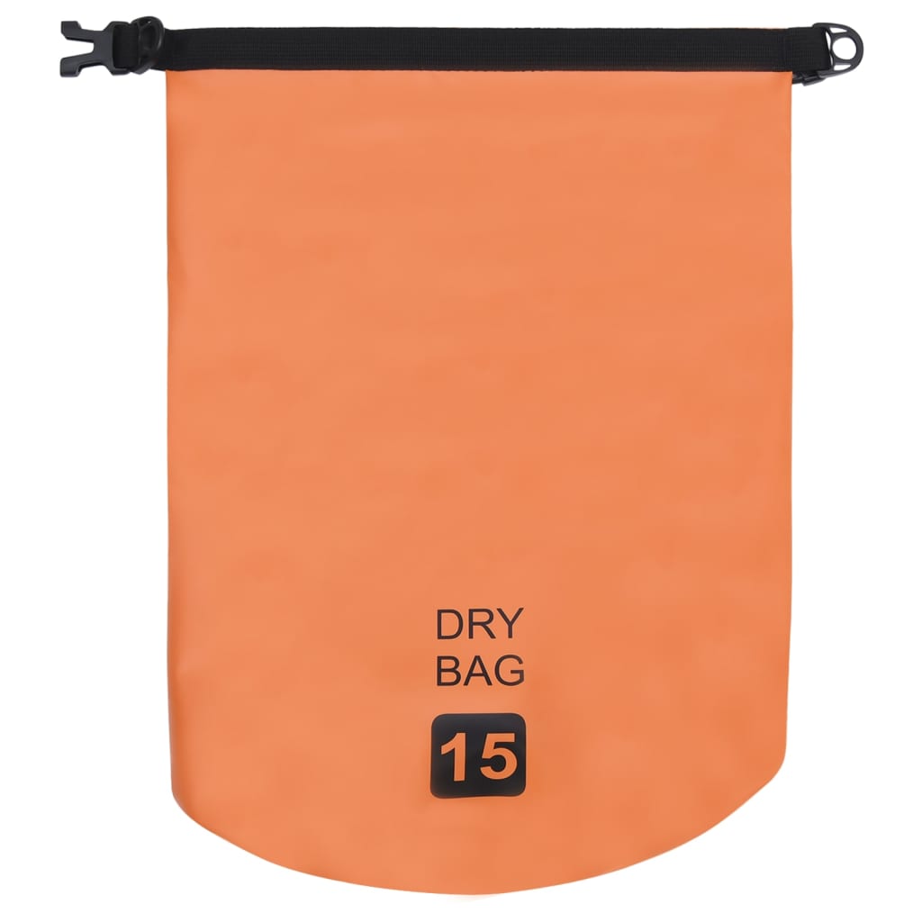 Tørrsekk oransje 15 L PVC