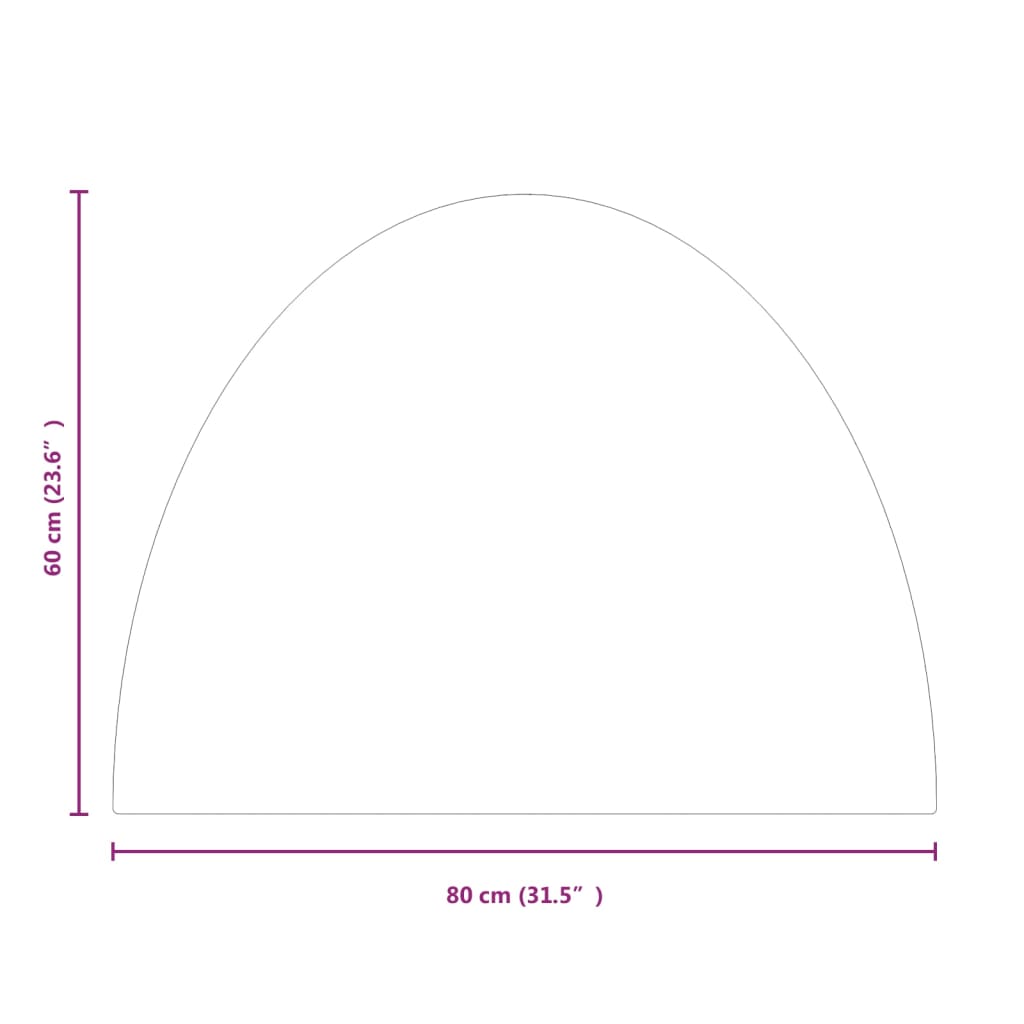 Peis glassplate halvrund 800x600 mm