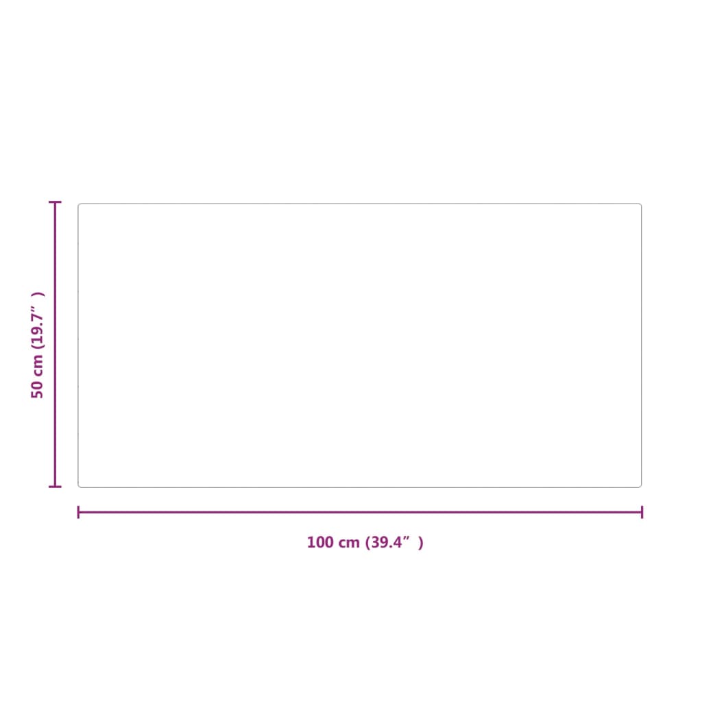 Glassplate for peis rektangulær 100x50 cm
