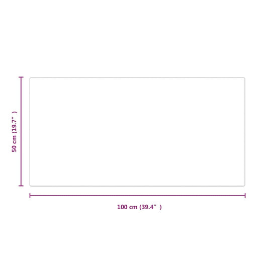 Glassplate for peis rektangulær 100x50 cm