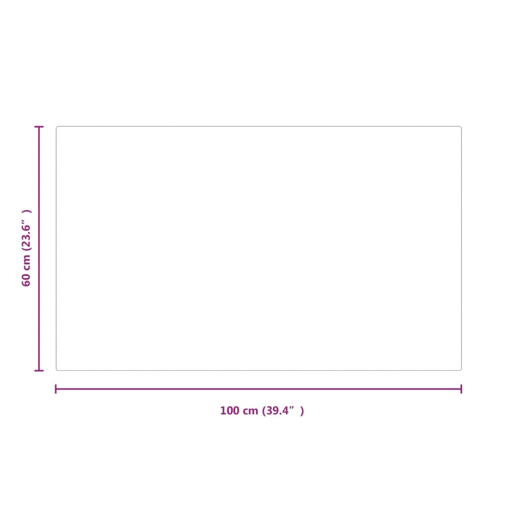 Glassplate for peis rektangulær 100x60 cm