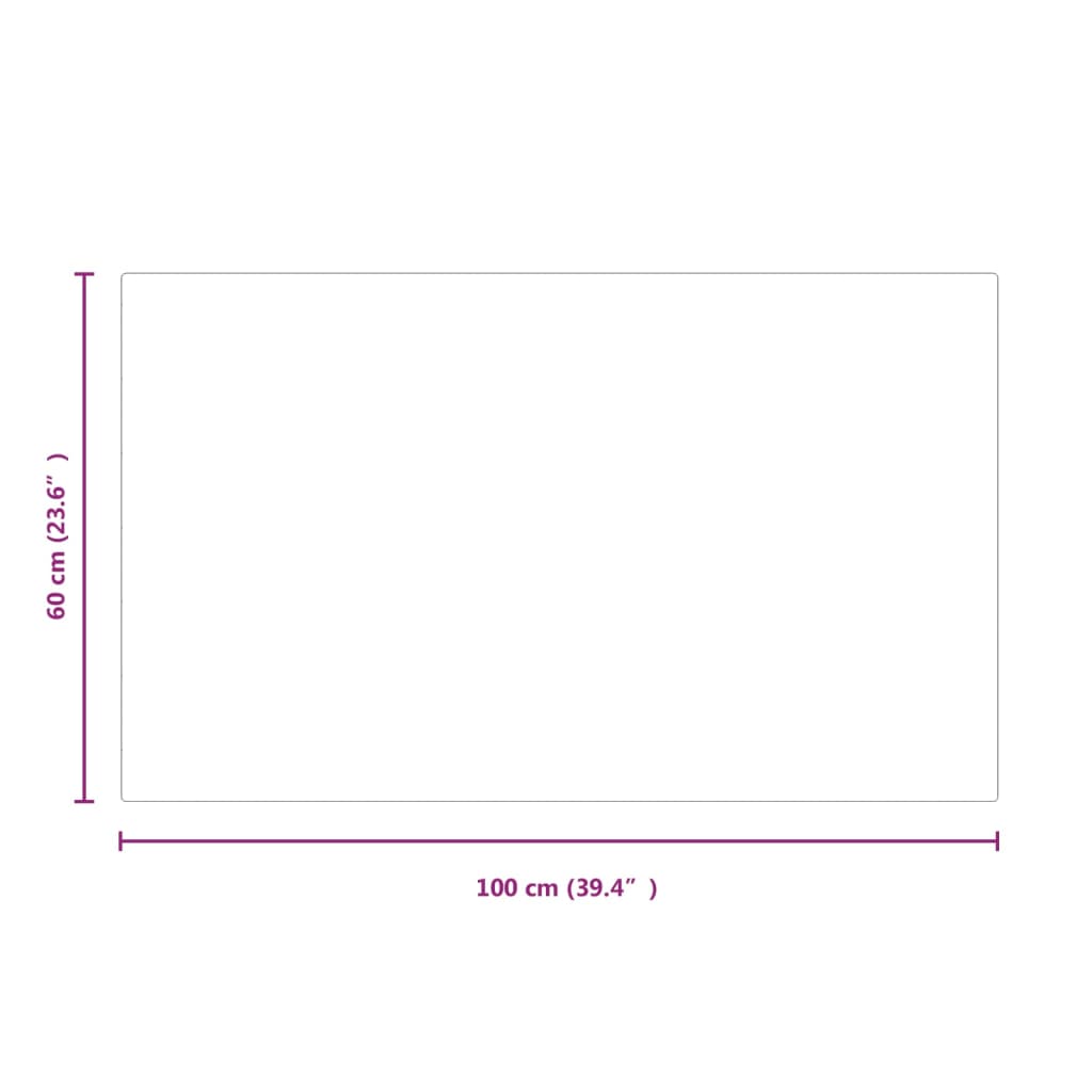 Glassplate for peis rektangulær 100x60 cm