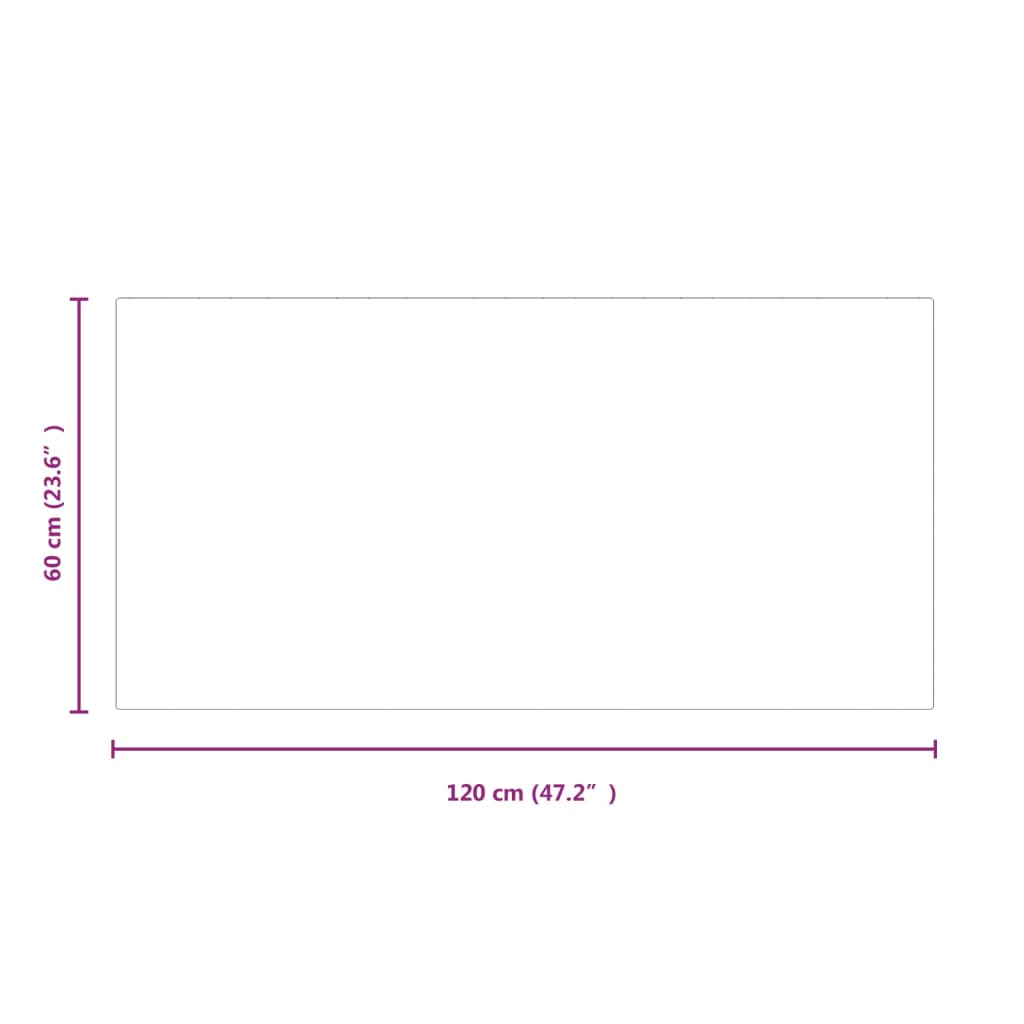 Glassplate for peis rektangulær 120x60 cm