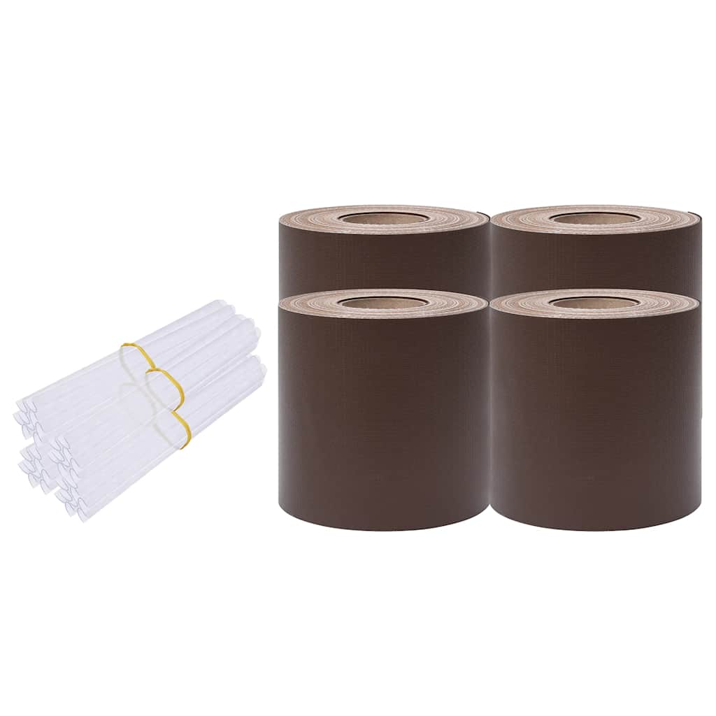 Hageskjerm 4 stk PVC 35x0,19 m brun