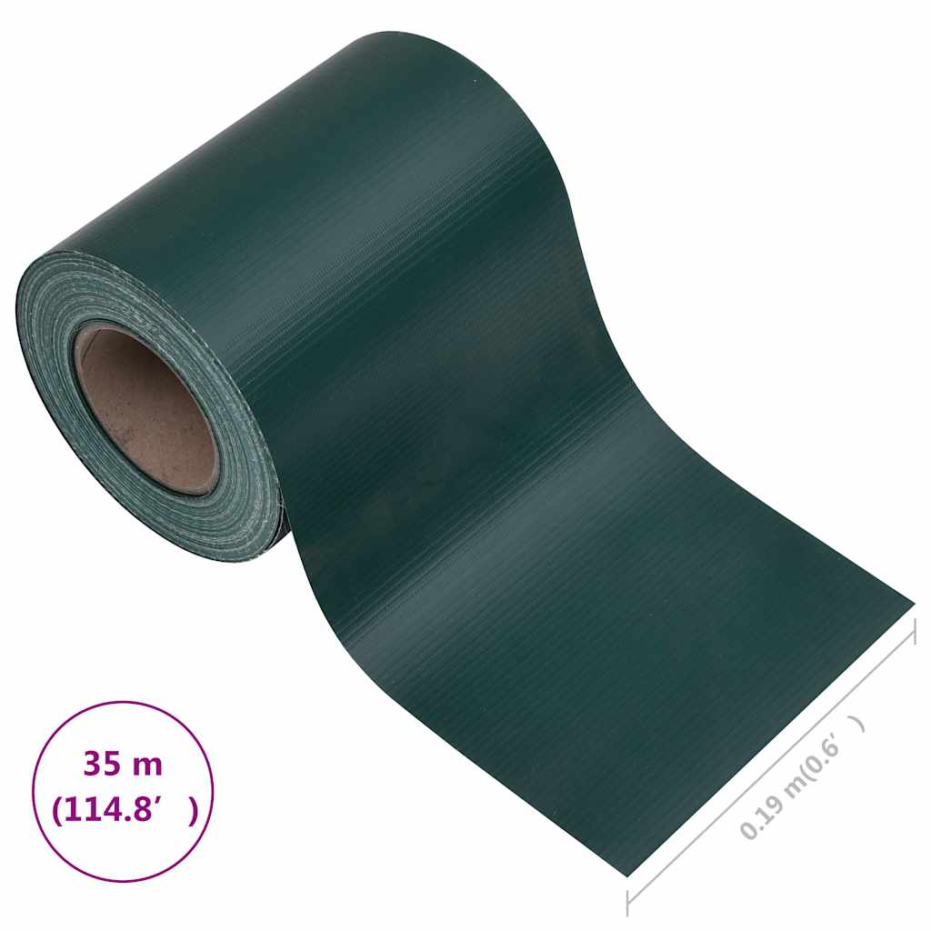 Hageskjerm PVC 35x0,19 m matt grønn