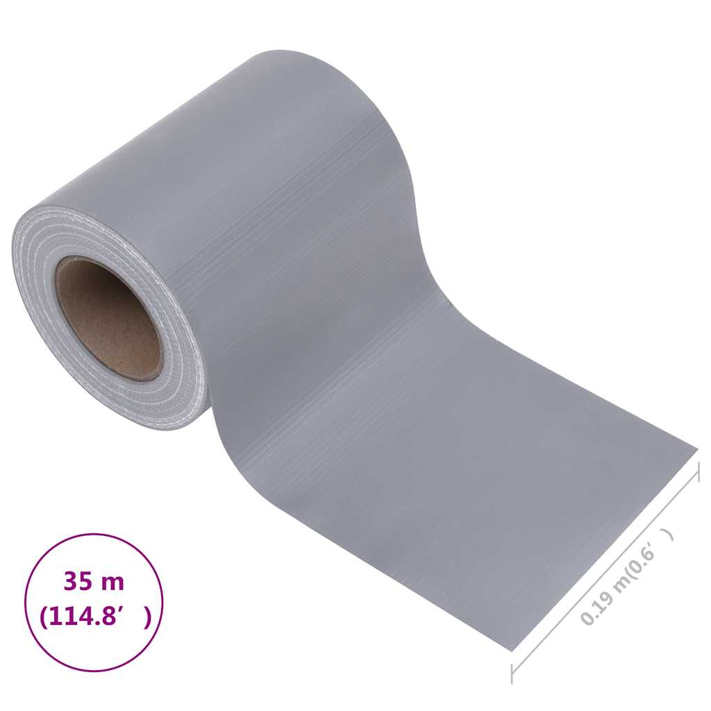 Hageskjerm PVC 35x0,19 m matt lysegrå