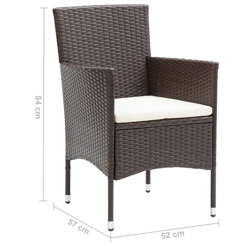 Hagespisestoler 2 stk polyrotting brun