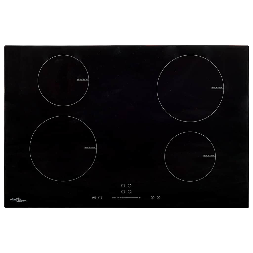 Induksjonstopp 4 kokesoner berøringskontroll glass 77 cm 7000 W vidaXL