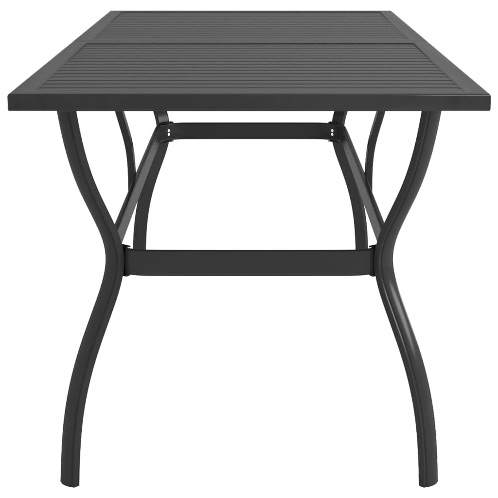 Hagebord antrasitt 190x80x72 cm stål