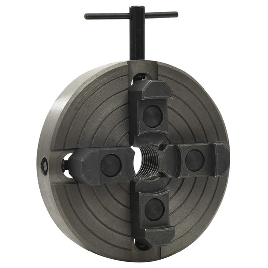 Chuck til tredreiebenk 4 bakker M33 gjenge svart 150x63 mm