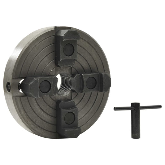 Chuck til tredreiebenk 4 bakker M33 gjenge svart 150x63 mm