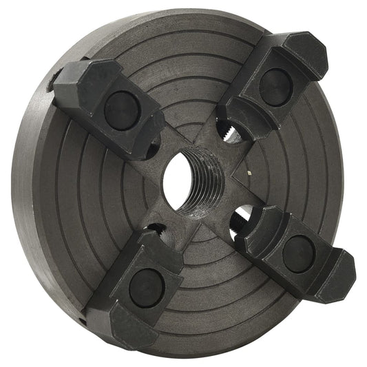Chuck til tredreiebenk 4 bakker M33 gjenge svart 150x63 mm