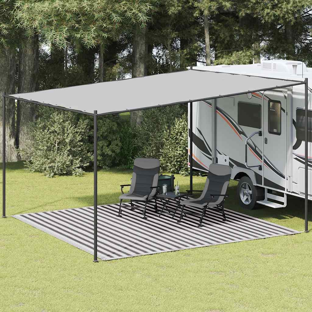 Teltteppe antrasitt og hvit 400x400 cm HDPE