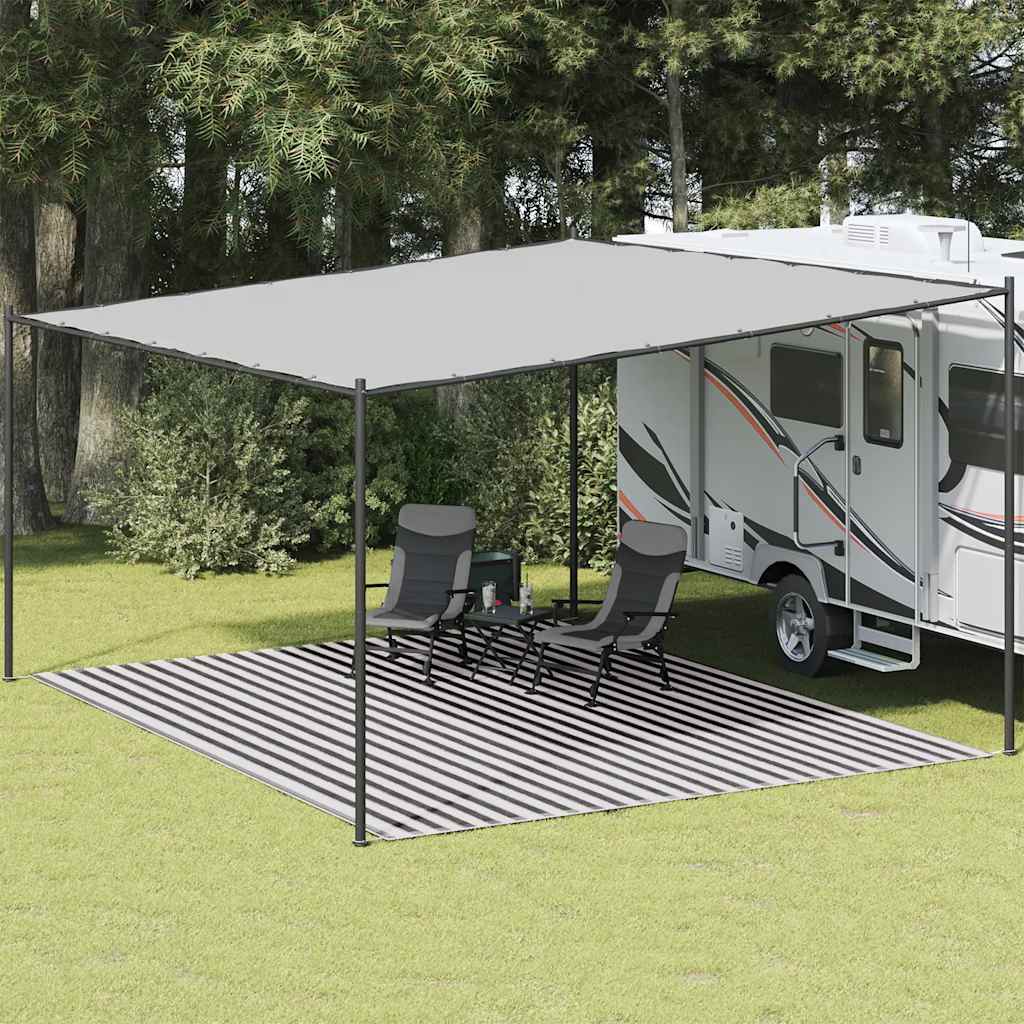Teltteppe antrasitt og hvit 400x500 cm HDPE
