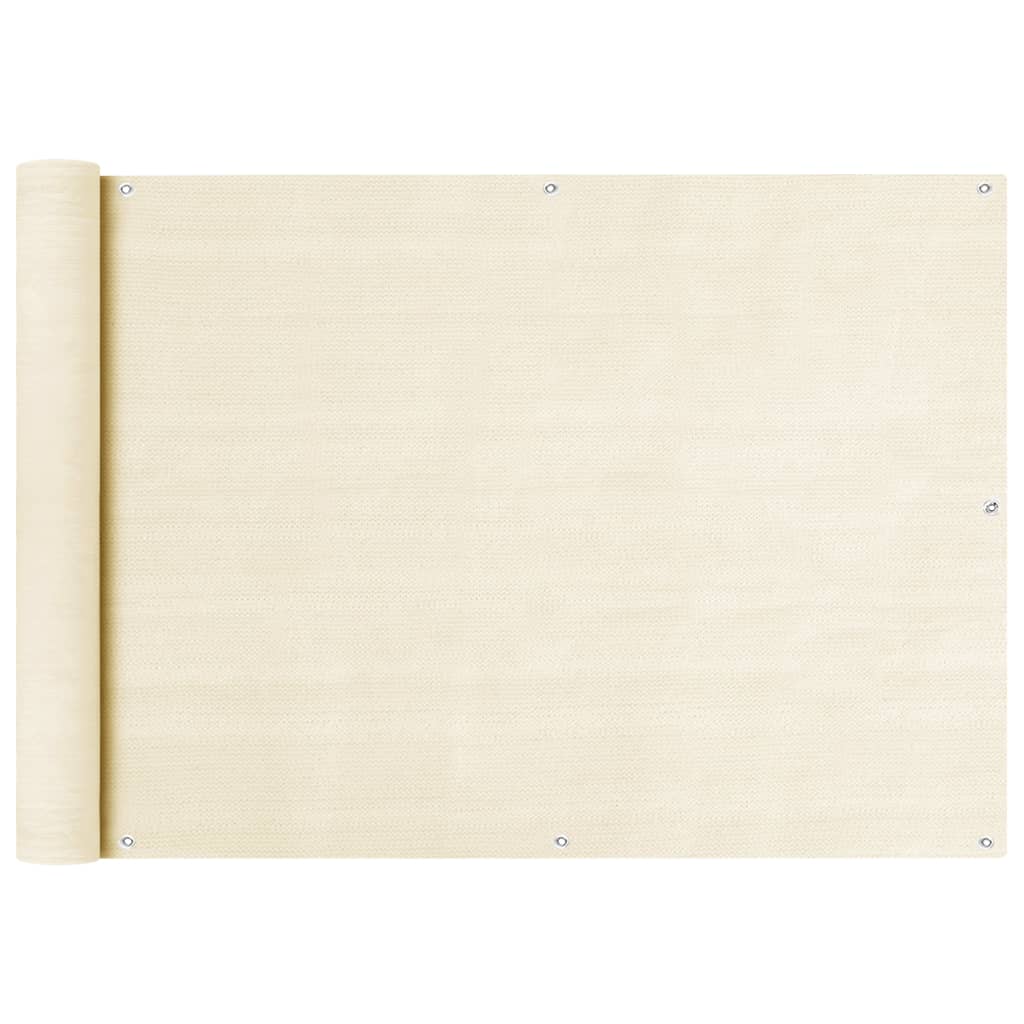 Balkongskjerm kremhvit 75x300 cm HDPE