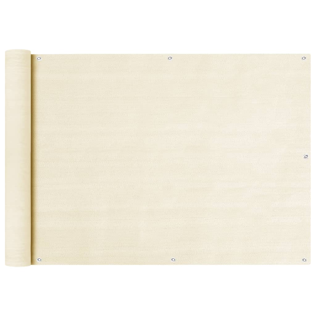 Balkongskjerm kremhvit 75x600 cm HDPE