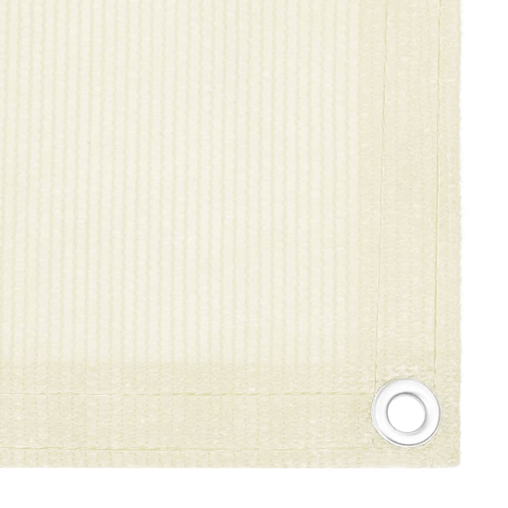Balkongskjerm kremhvit 90x600 cm HDPE