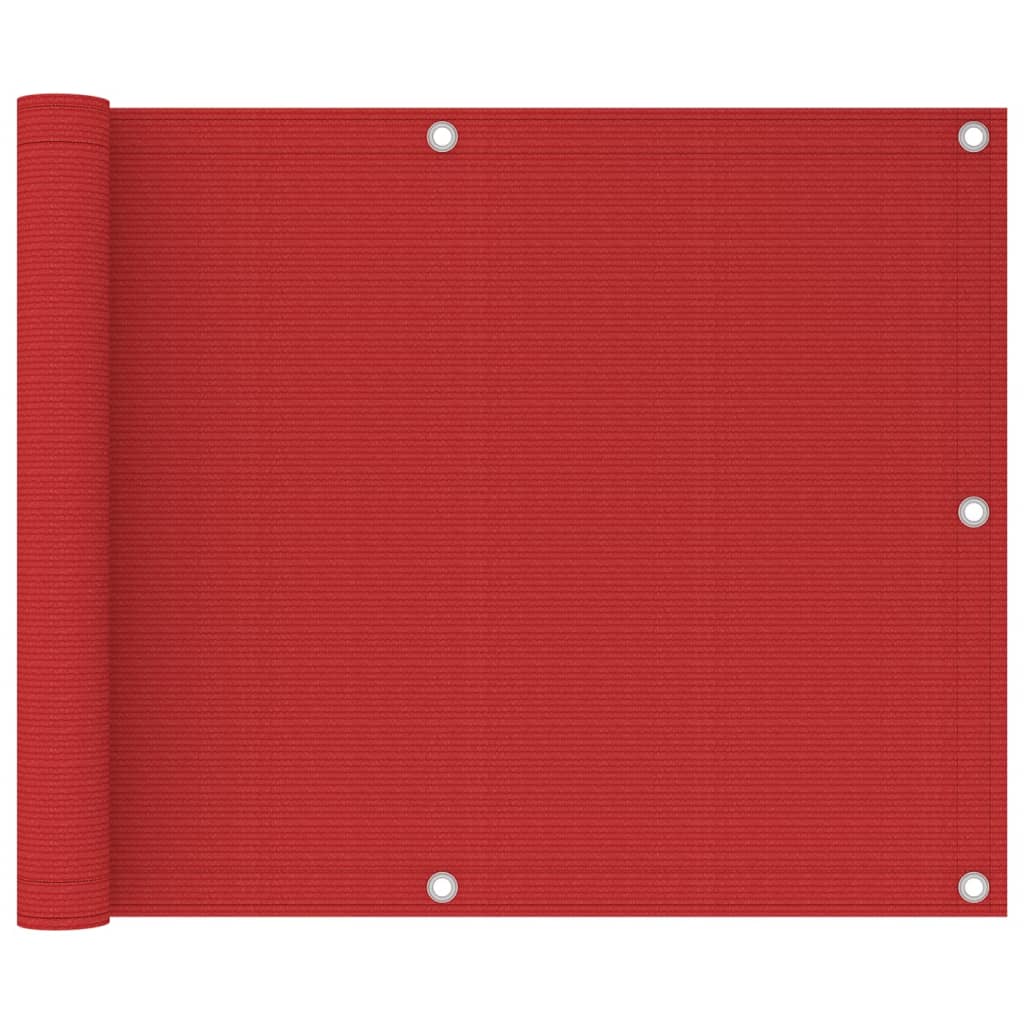 Balkongskjerm rød 75x300 cm HDPE
