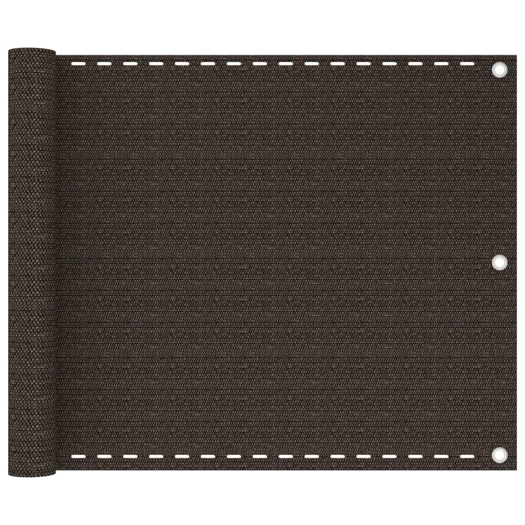 Balkongskjerm brun 75x500 cm HDPE