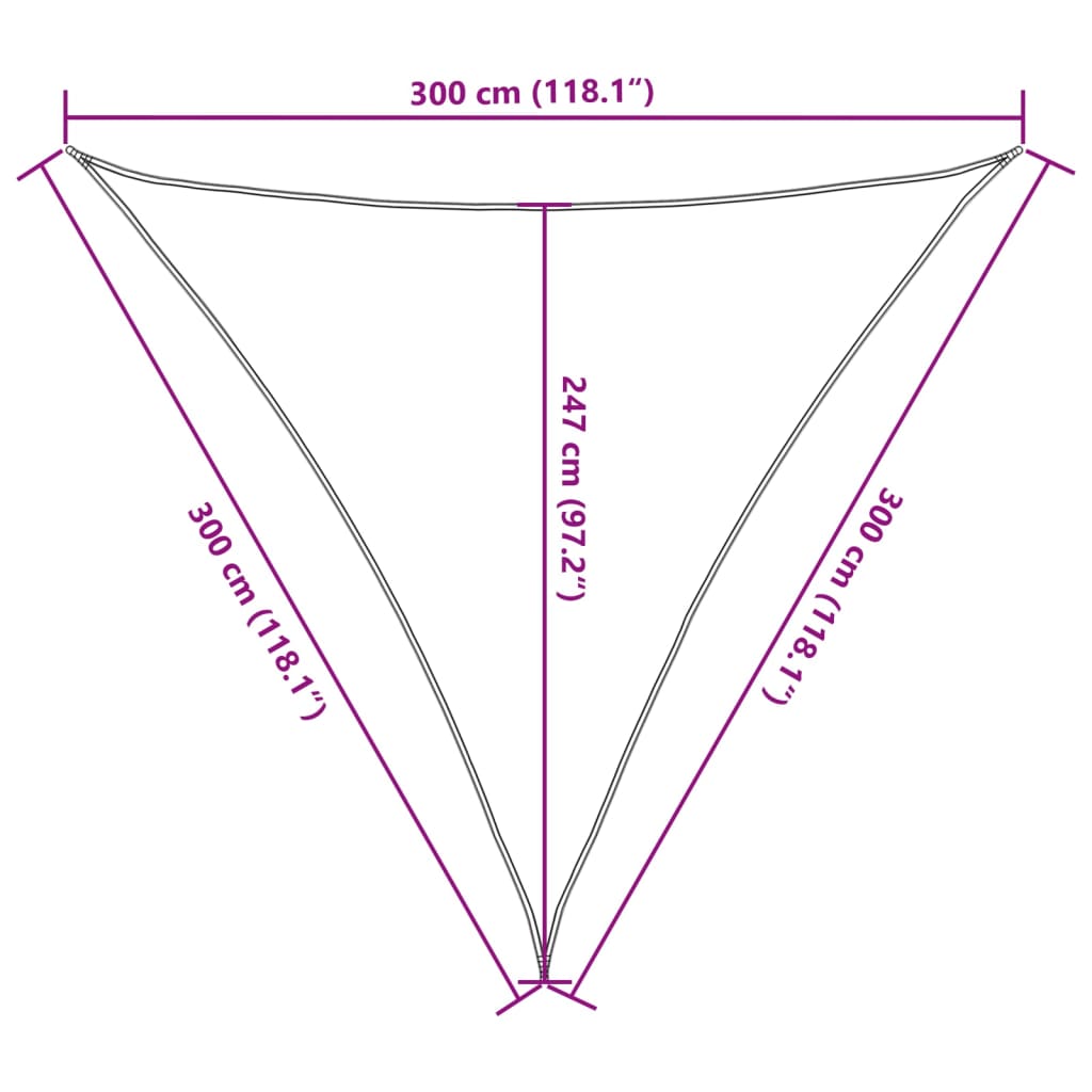 Solseil 160 g/m² antrasitt 3x3x3 m HDPE vidaXL
