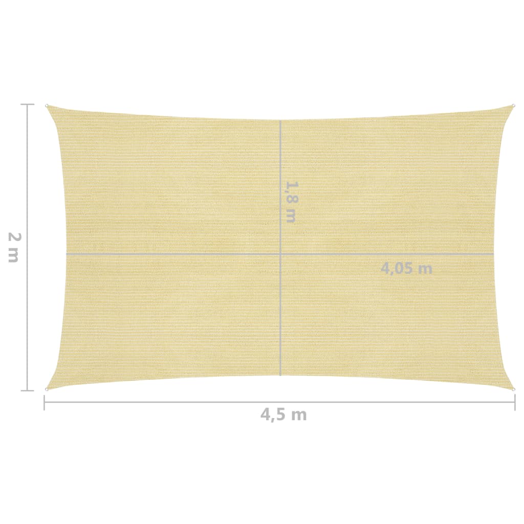 Solseil 160 g/m² beige 2x4,5 m HDPE