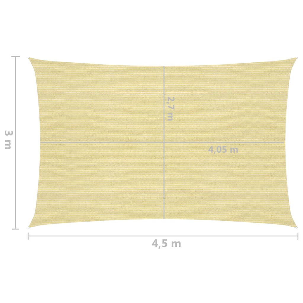 Solseil 160 g/m² beige 3x4,5 m HDPE