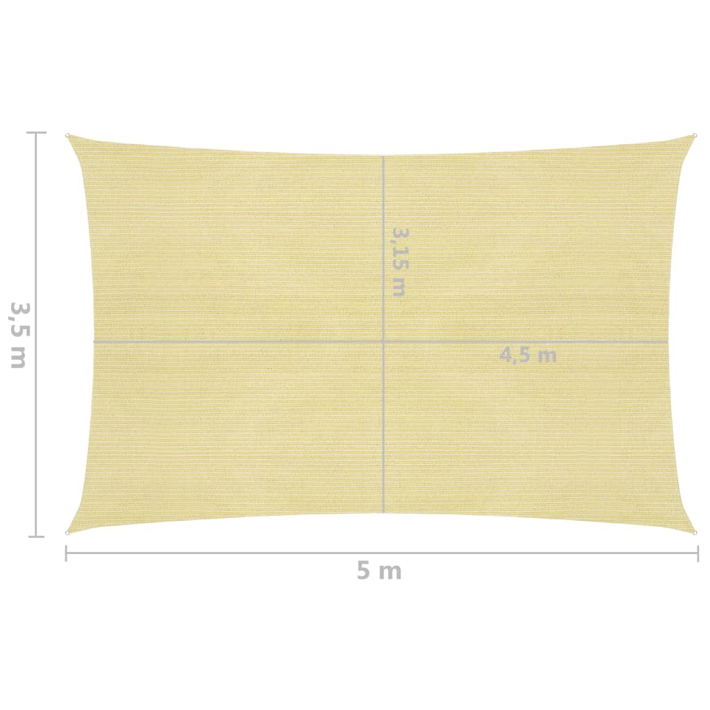 Solseil 160 g/m² beige 3,5x5 m HDPE