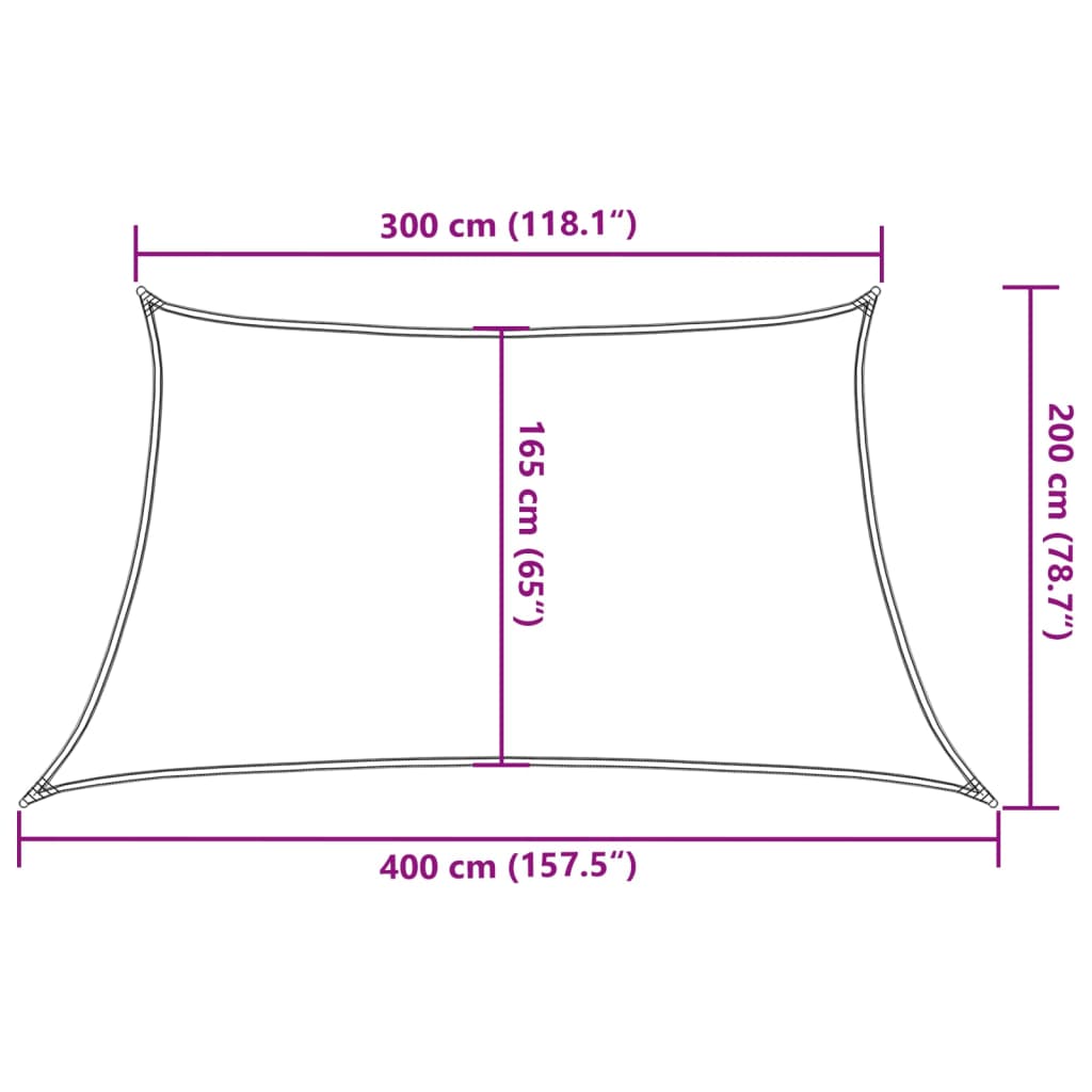 Solseil 160 g/m² beige 3/4x2 m HDPE