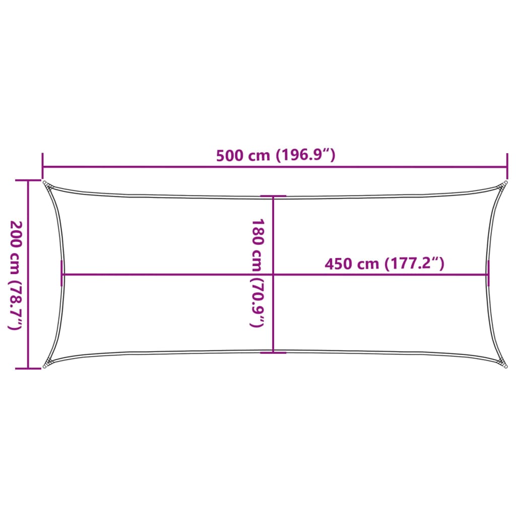 Solseil 160 g/m² hvit 2x5 m HDPE vidaXL