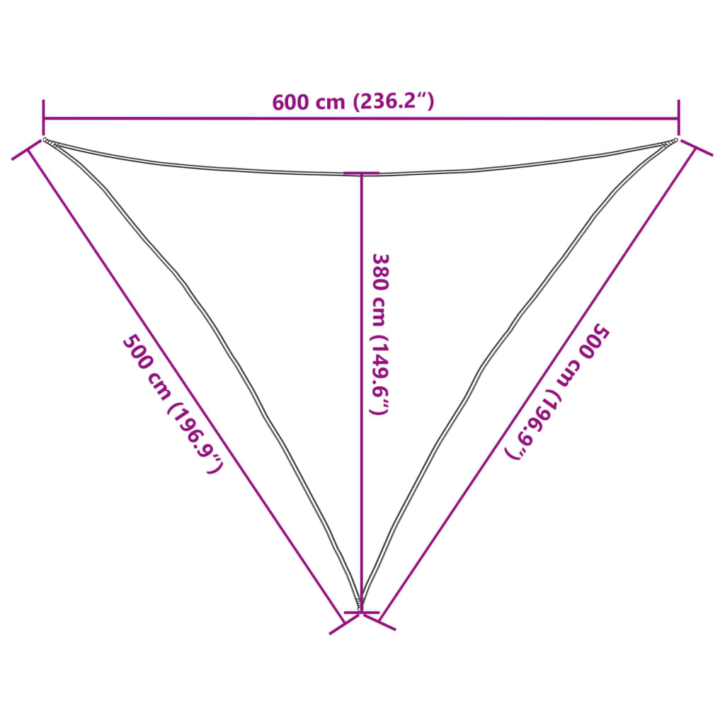 Solseil 160 g/m² hvit 5x5x6 m HDPE vidaXL