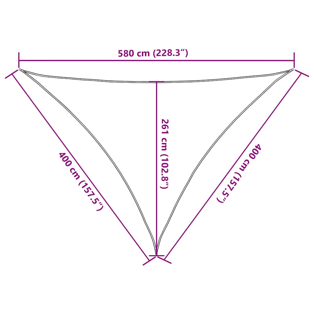 Solseil 160 g/m² trekantet terrakotta 4x4x5,8 m HDPE