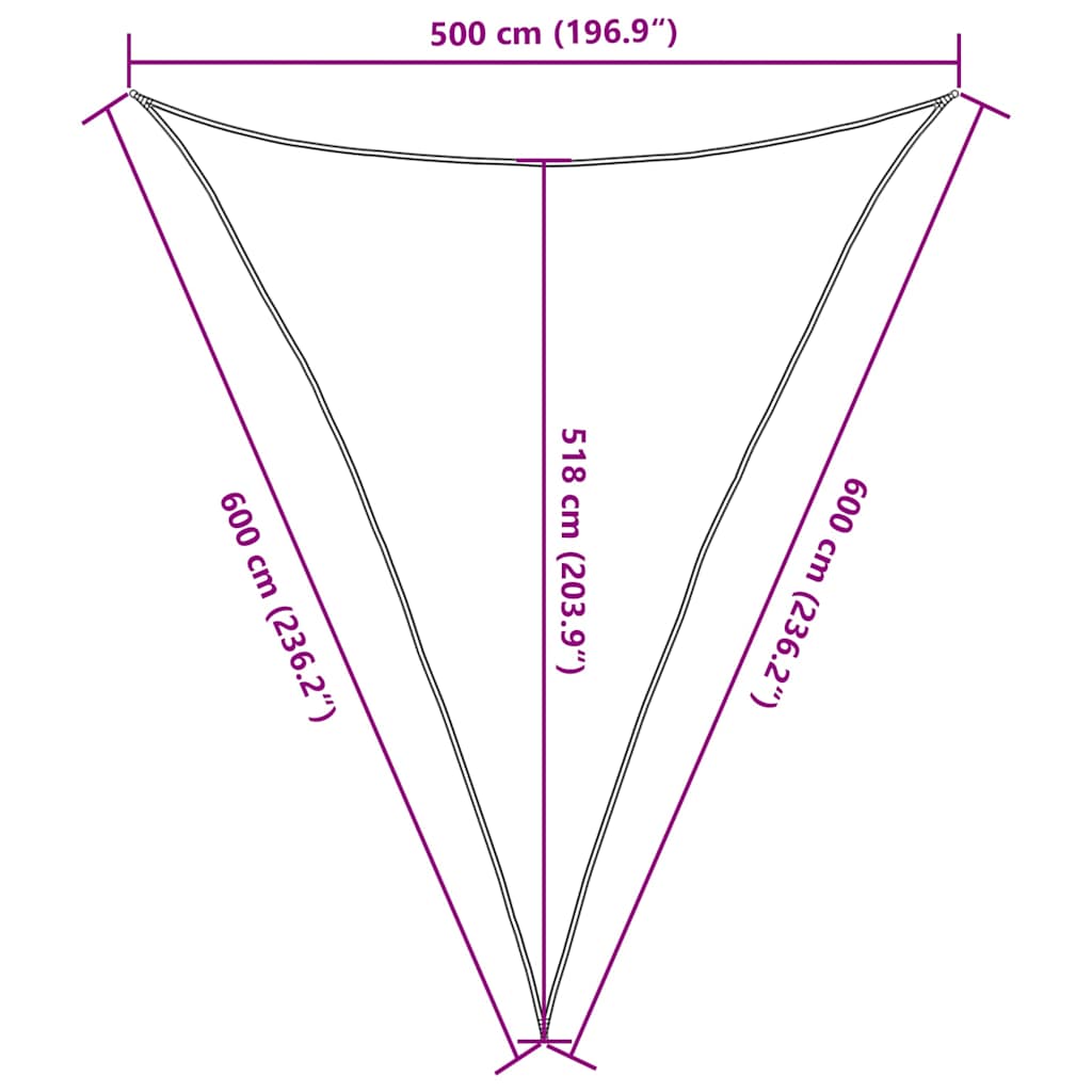 Solseil 160 g/m² gråbrun 5x6x6 m HDPE