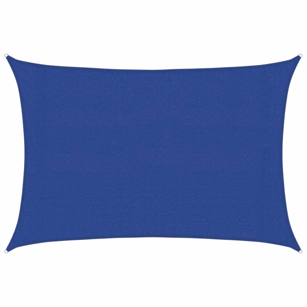Solseil 160 g/m² rektangulær blå 3x4 m HDPE