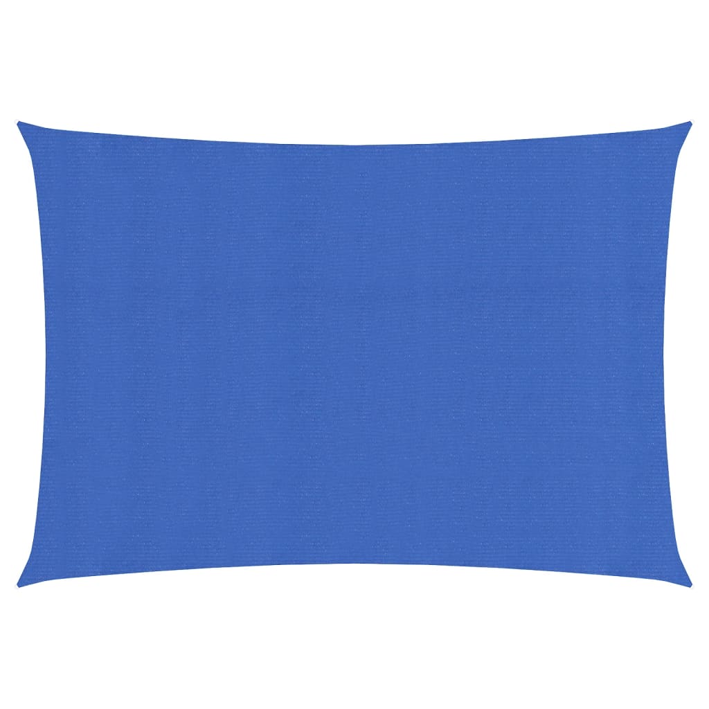Solseil 160 g/m² rektangulær blå 3x5 m HDPE