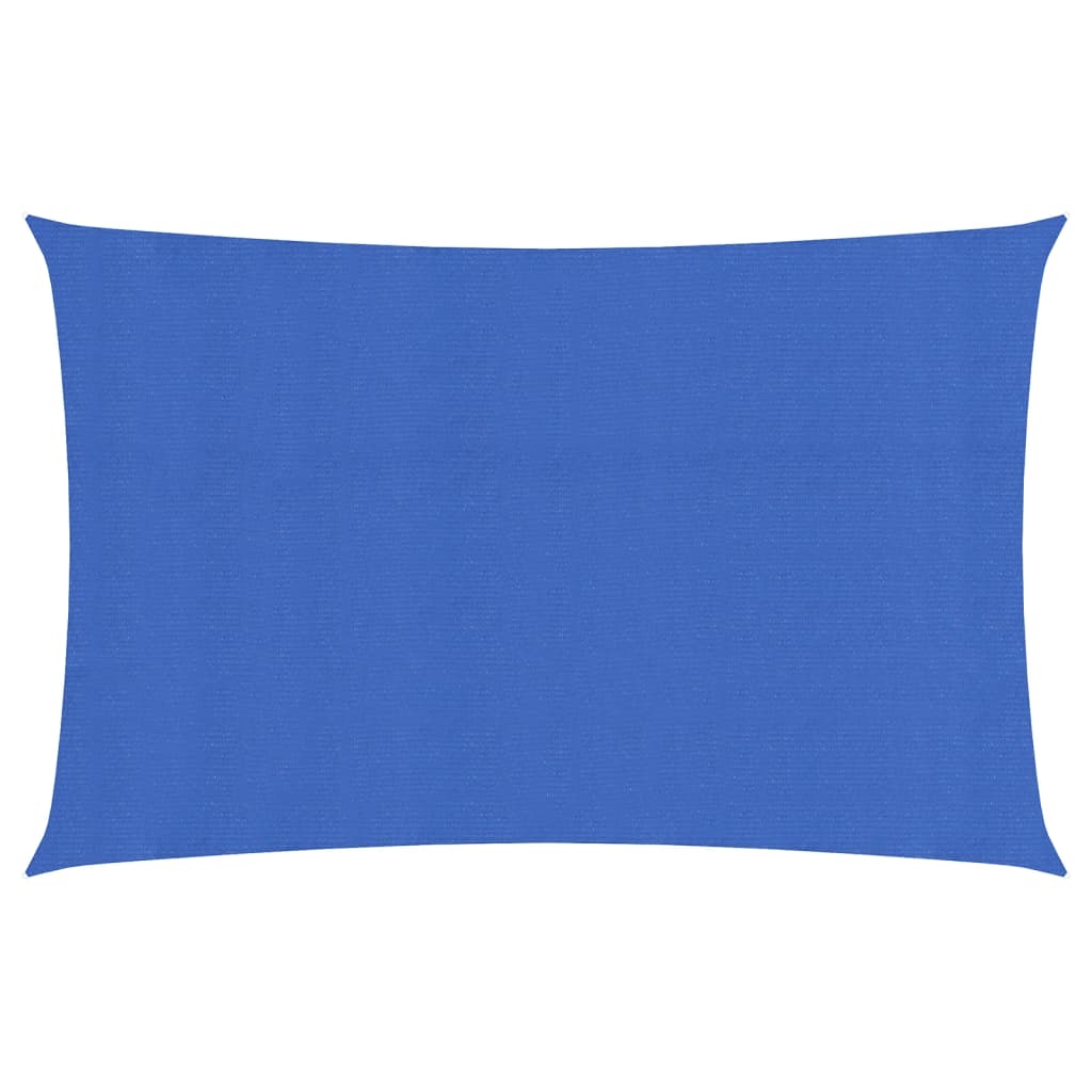 Solseil 160 g/m² rektangulær blå 3x6 m HDPE