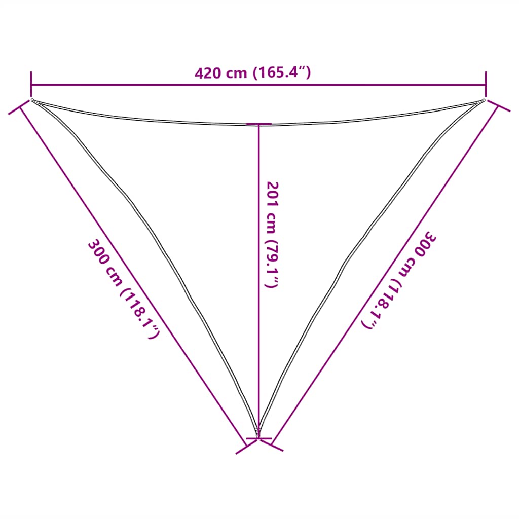 Solseil 160 g/m² blå 3x3x4,2 m HDPE