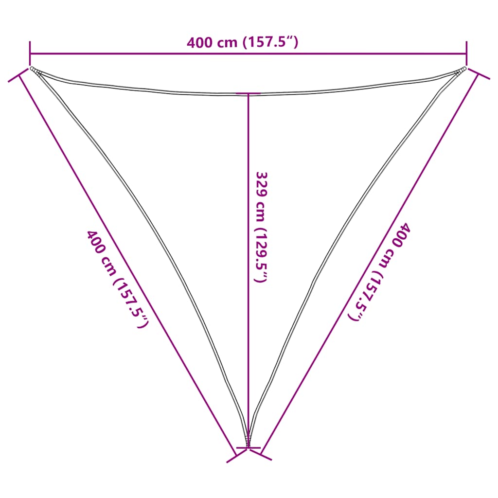Solseil 160 g/m² blå 4x4x4 m HDPE