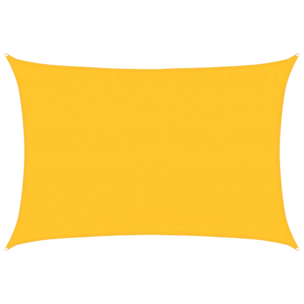 Solseil 160 g/m² rektangulær gul 3,5x4,5 m HDPE