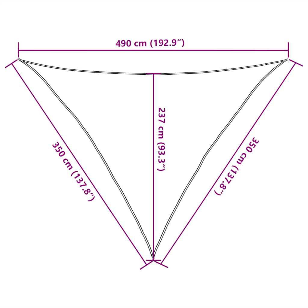 Solseil 160 g/m² gul 3,5x3,5x4,9 m HDPE